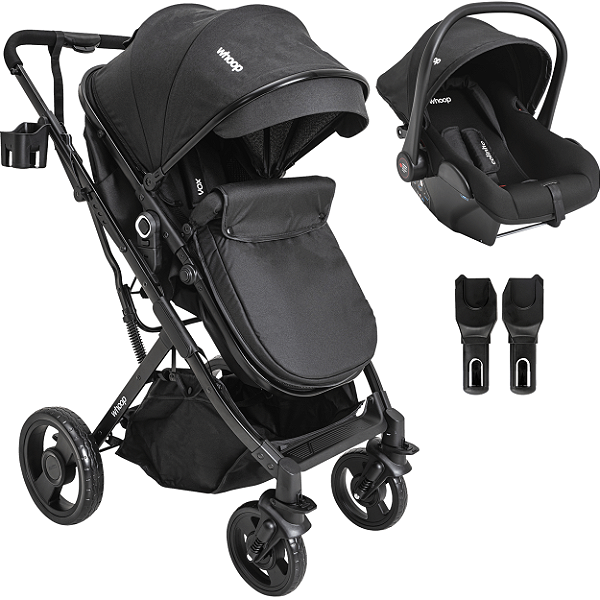 Carrinho de Bebe Kiddo Vox II Bebe Conforto Colinho Preto