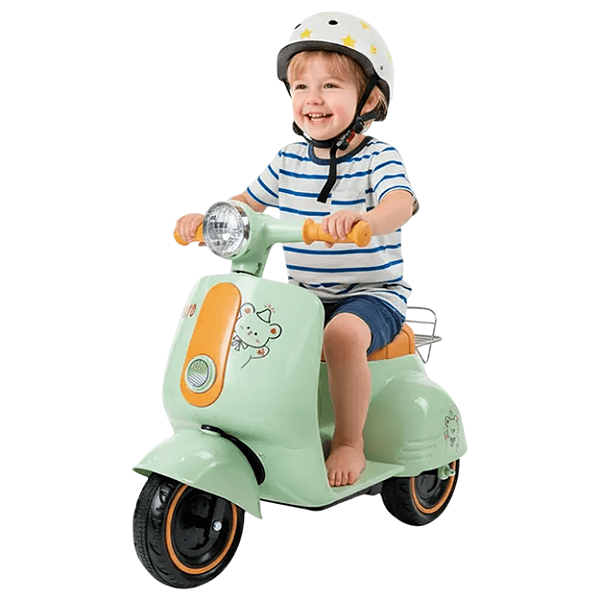Triciclo Eletrico Infantil Maral Passeio Scooter  Avespa Verde  6V