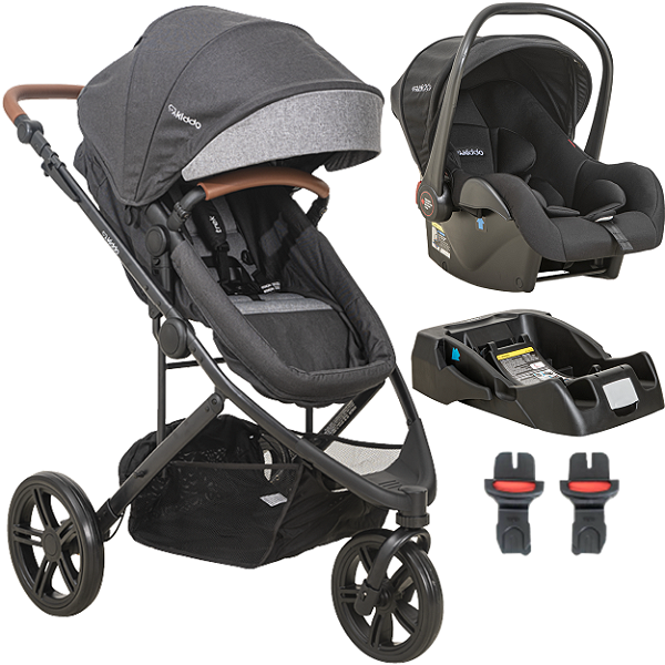 Carrinho de Bebe Bebe Conforto Base Kiddo Trek Melange Gray