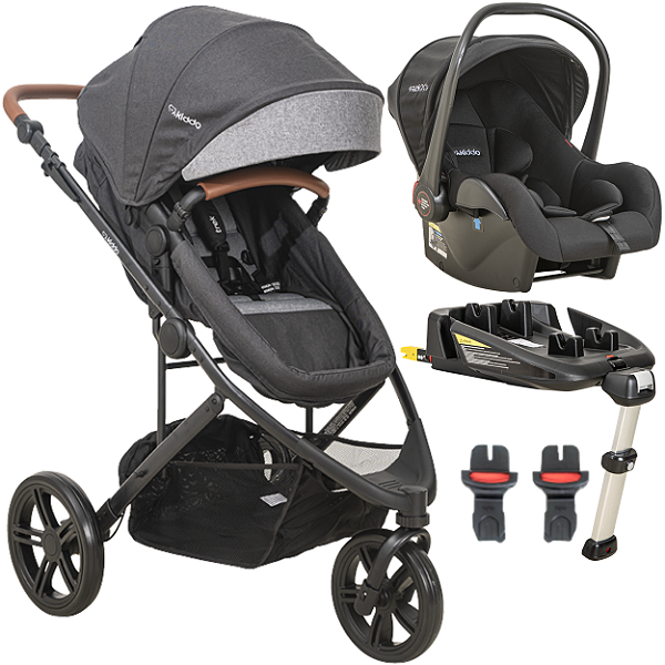 Carrinho de Bebe Bebe Conforto Base ISOFIX Kiddo Trek Melange Grafite