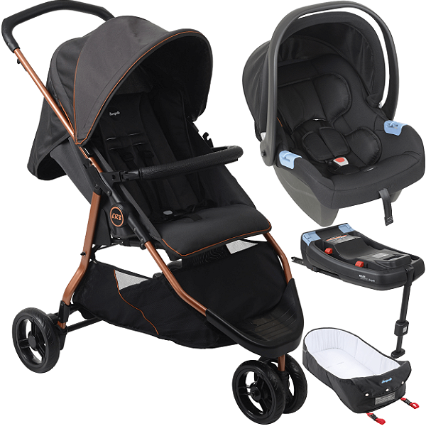 Carrinho Moises Bebe Conforto Base ISOFIX Burigotto CR3 22 Cobre