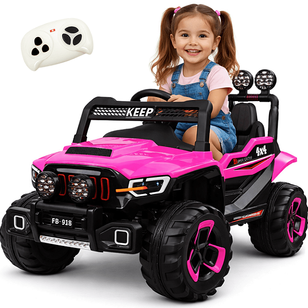 Carro Eletrico Zippy Toys Super Cross 4x4 Rosa 12V Controle Remoto