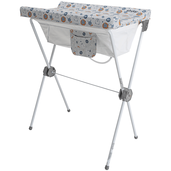 Banheira para Bebe Com Trocador Dobravel Kiddo Slim Plus Cinza