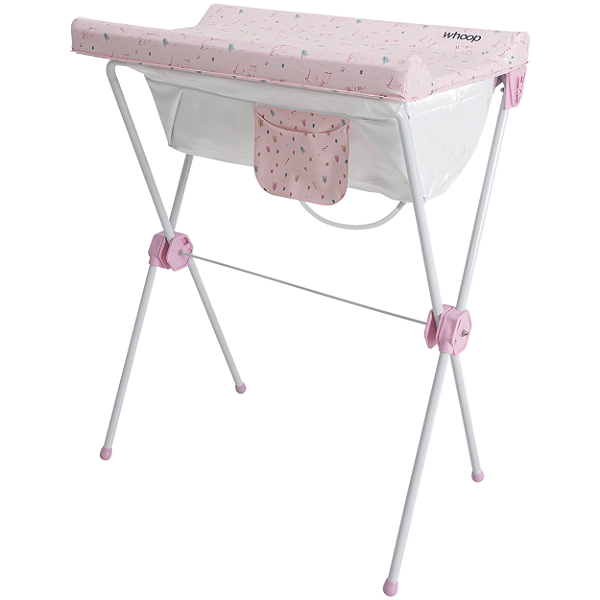 Banheira para Bebe Com Trocador Dobravel Kiddo Slim Plus Rosa