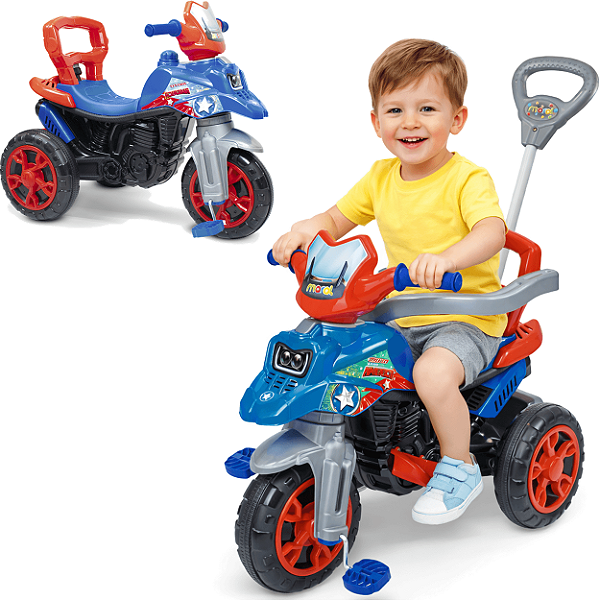 Moto Trail Infantil 2 em 1 Maral com Pedal e Empurrador America