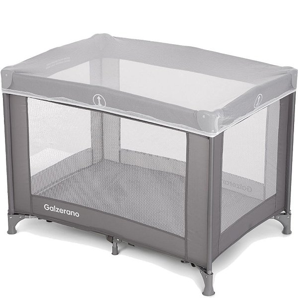 Berço Cercado Portatil Chiqueirinho Desmontavel Galzerano Basic Cinza