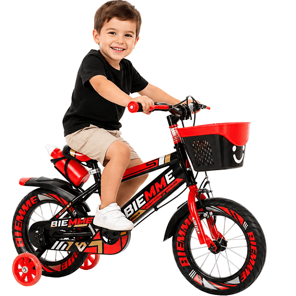 Bicicleta Infantil Biemme Aro 12 Com Rodinhas Explorbike Vermelho
