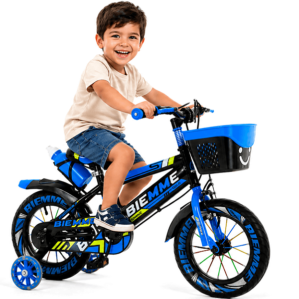 Bicicleta Infantil Biemme Aro 12 Com Rodinhas Explorbike Azul
