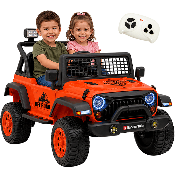 Quadriciclo Eletrico Bandeirante 2 Lugares Laranja 12V Controle