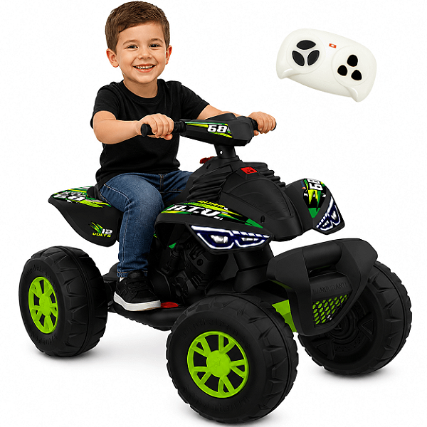 Quadriciclo Eletrico Infantil Bandeirante ATV Verde 12V Controle