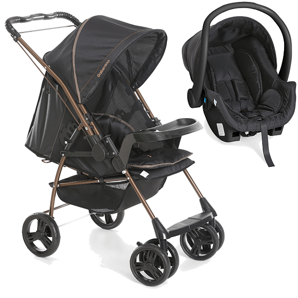 Carrinho Bebe Galzerano Milano III Preto Cobre Bebe Conforto Preto