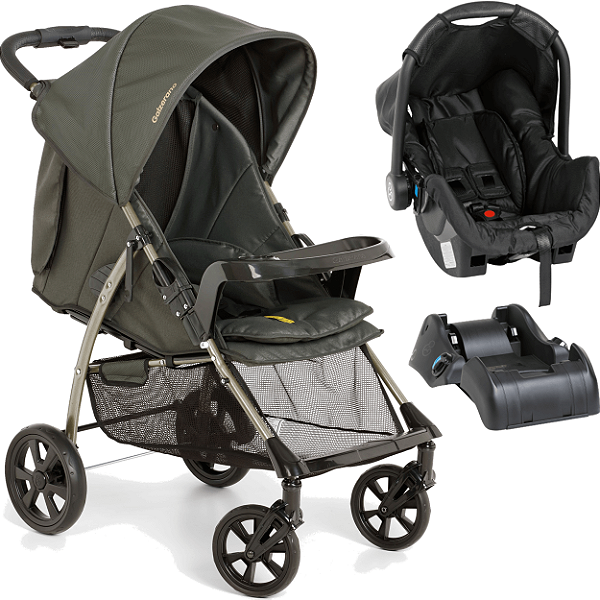 Carrinho com Bebe Conforto Base Galzerano San Remo G22 Oliva