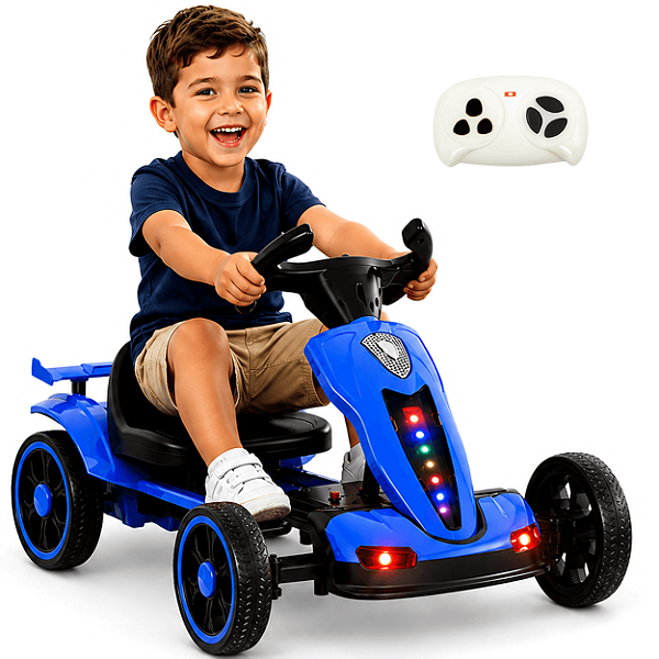 Carrinho Eletrico Bang Toys Mini Kart GO Azul  6V Controle