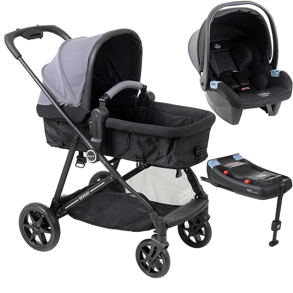 Carrinho com Bebe Materna Base ISOFIX Burigotto Revert 22 Gris