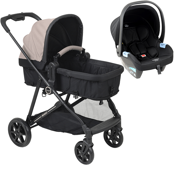 Carrinho Bebe Materna Preto Burigotto Reversivel Revert 22 Capuccino