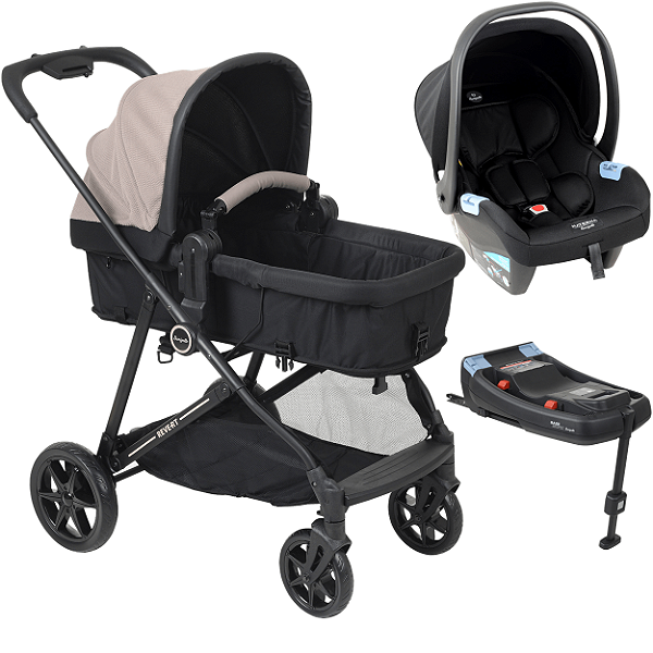 Carrinho Bebe Materna Preto Base ISOFIX Burigotto Revert 22 Capuccino