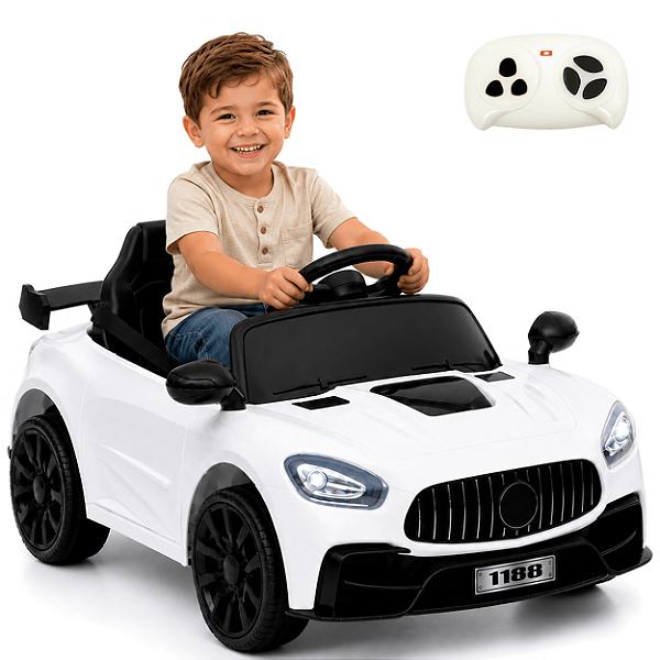 Carro Eletrico Infantil Bang Toys Mini Storm Branco 12V Controle