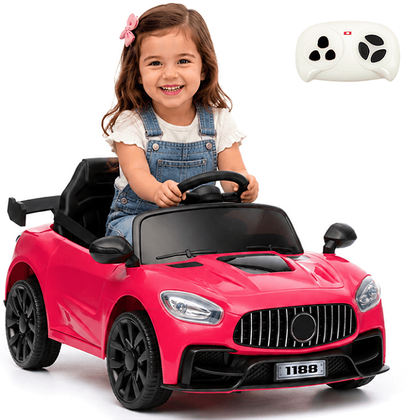 Carro Eletico Infantil Bang Toys Mini Flash Rosa 6V Controle