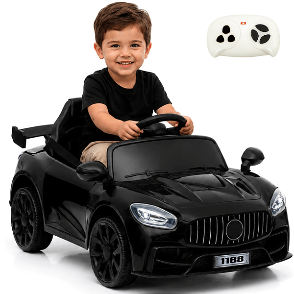 Carro Eletico Infantil Bang Toys Mini Flash Preto 6V Controle