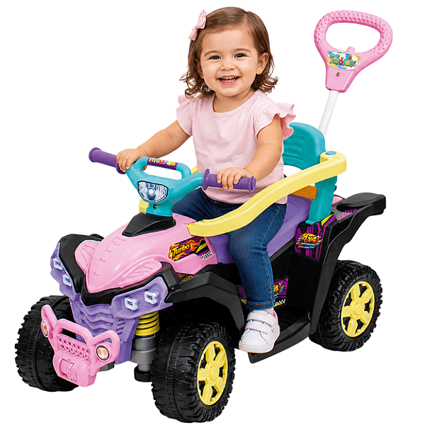 Quadriciclo Infantil de Empurrar e Passeio Maral Baby Quad Rosa