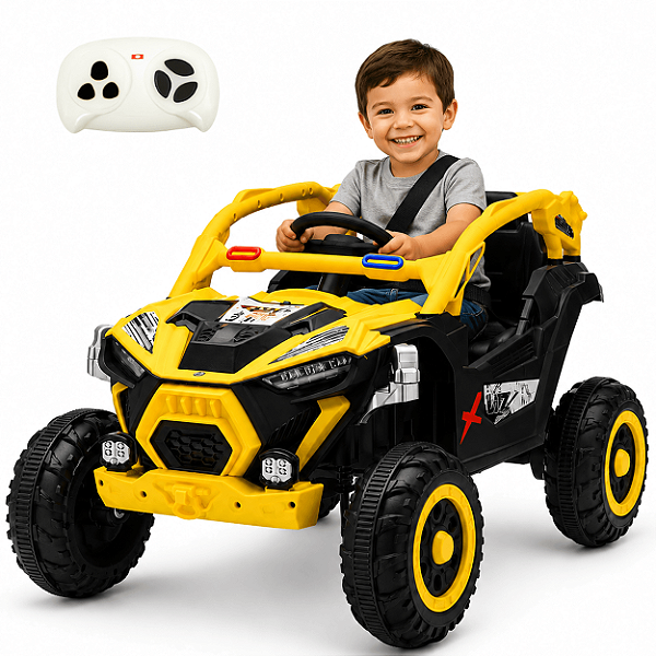 Quadriciclo Eletrico Infantil Zippy Utv Adventure Amarelo 12V Controle
