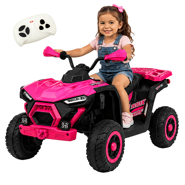 Quadriciclo Elétrico Infantil Zippy Toys 1000X Rosa 12V Controle