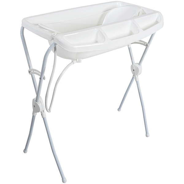 Banheira Compacta Dobravel Kiddo Chuá II Branca Suporte