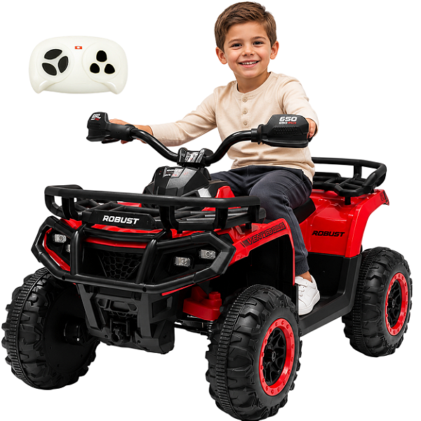 Quadriciclo Elétrico Zippy Toys ATV Robust 4x4 Off Road Vermelho 12V