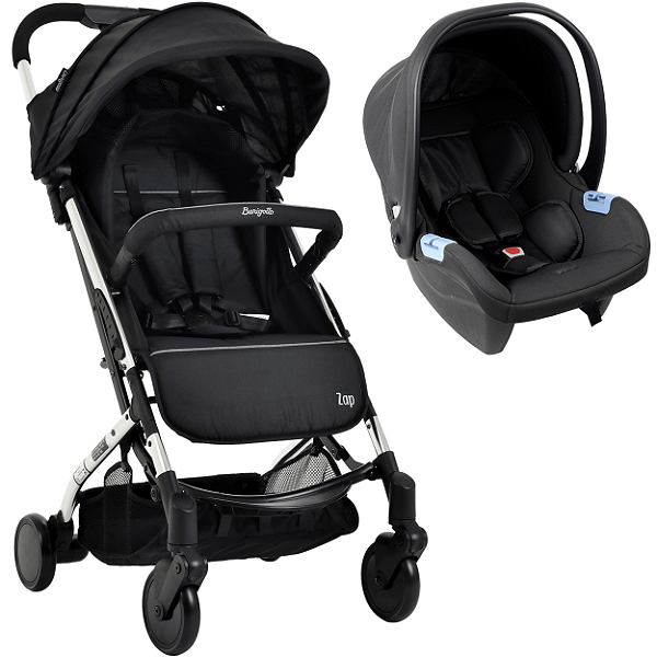 Carrinho de Bebe Zap Burigotto Bebe Conforto Materna Metal Prata
