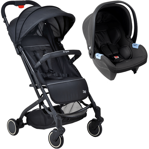 Carrinho de Bebe Zap Burigotto Bebe Conforto Materna Black