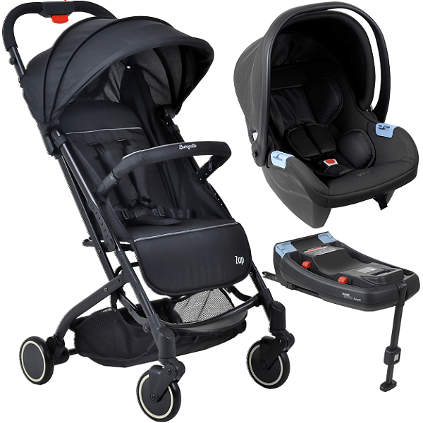Carrinho de Bebe Zap Burigotto Bebe Materna Base ISOFIX Black