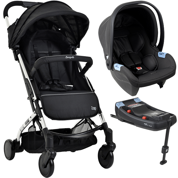 Carrinho de Bebe Zap Burigotto Bebe Materna Base ISOFIX Metal Prata
