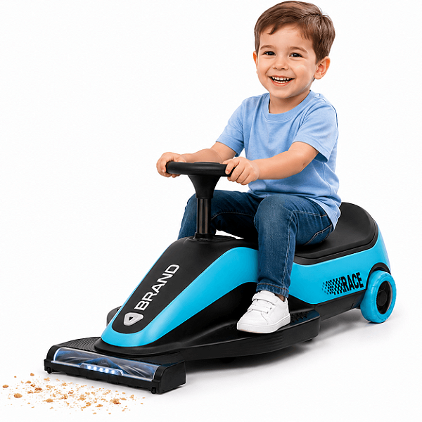 Carrinho Elétrico Aspirador de Pó Bang Toys Mini Flow Azul 12V
