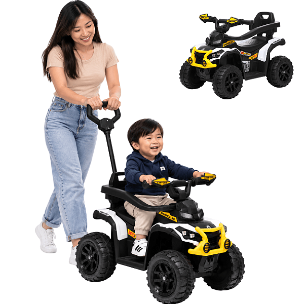Carrinho de Passeio Bebê Bang Toys Pushbar Guide Branco com LED