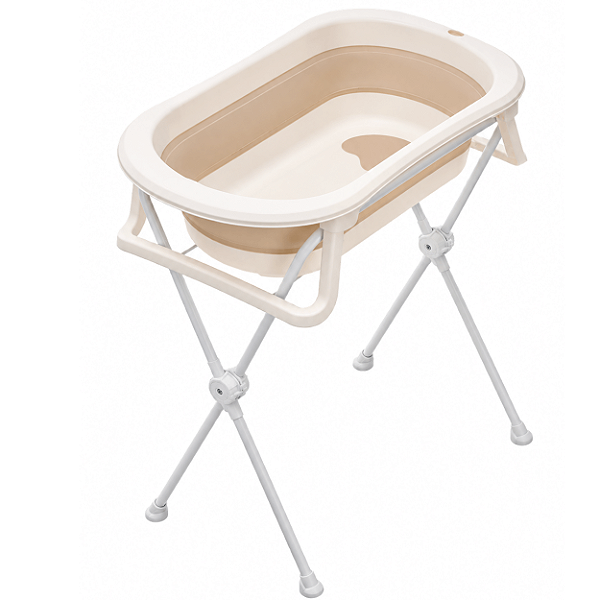 Banheira Dobravel Portatil Compacta Galzerano Koa Plus Perola Suporte