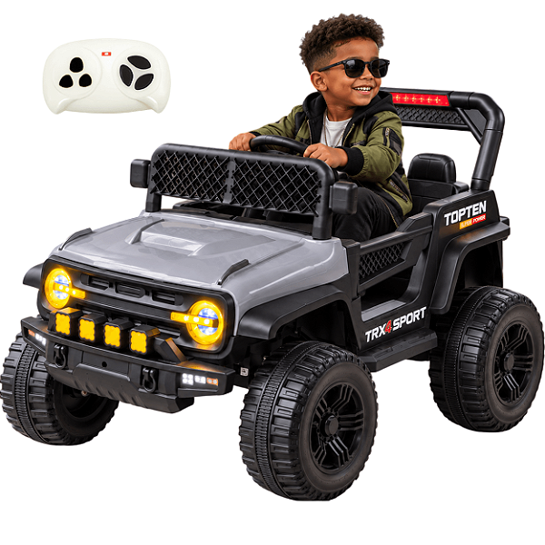 Carro Eletrico Infantil Shiny Toys  Jeep Trx4 Sport Cinza 12V Controle