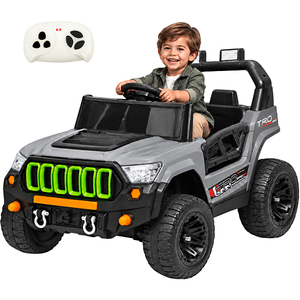 Carro Eletrico Infantil Jipe Speed TRO Cinza Shiny Toys 12V Controle