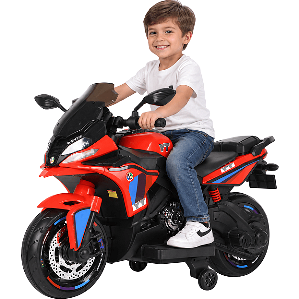 Moto Elétrica Infantil Com LED e Som Bang Toys Atlas Vermelho 12V