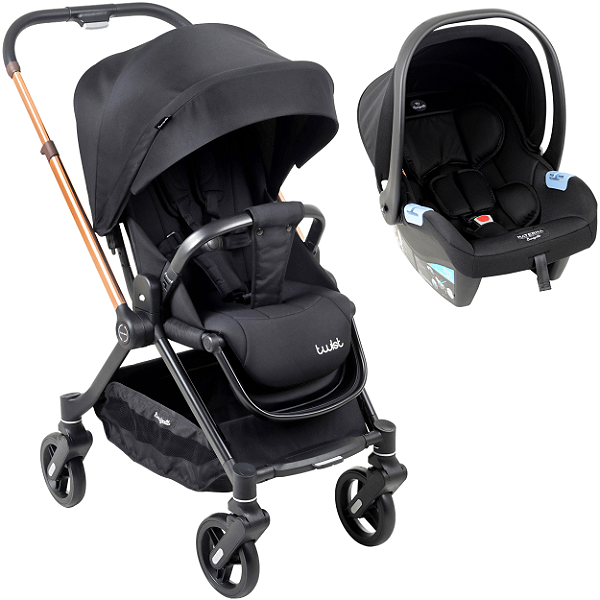 Carrinho de Bebe com Bebe Conforto Materna Burigotto Twist Metal Cobre