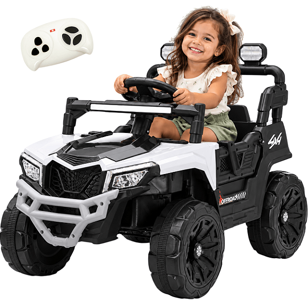 Carro Elétrico Bang Toys UTV Trail Master Branco 12V Controle
