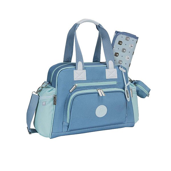 Bolsa Térmica com Trocador e Porta Chupeta Everyday Colors Azul e Verde Água - Masterbag Baby