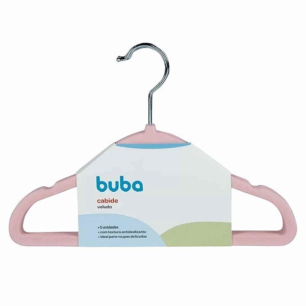 Cabide De Veludo Para Roupas - Infantil, Bebê Rosa - Buba