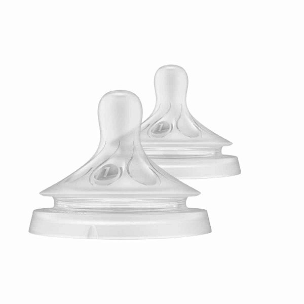 Kit 2 Bico Mamadeira Linha Pétala Fluxo 5 Ritmo Individual 6m + Philips Avent Silicone - SCY965/02