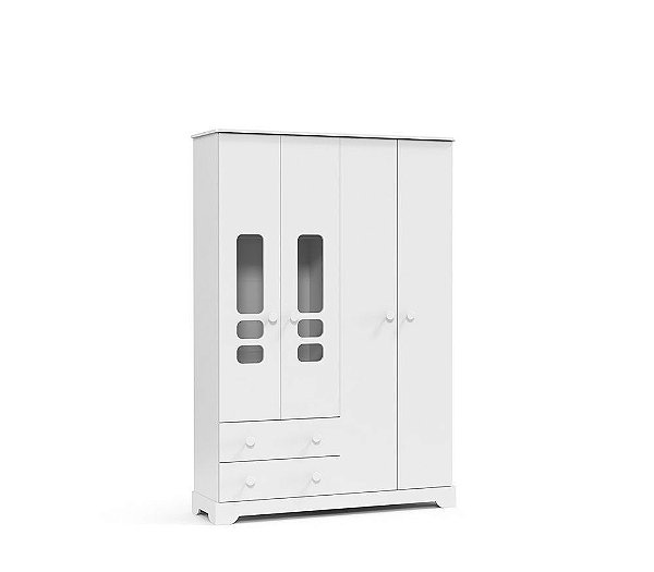 Guarda Roupa Smart 4 Portas - Branco Soft - Matic