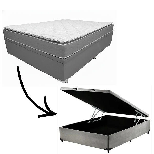 Cama Box Bau Casal Molas Ensacadas Eclipse Prodormir 138x73x188