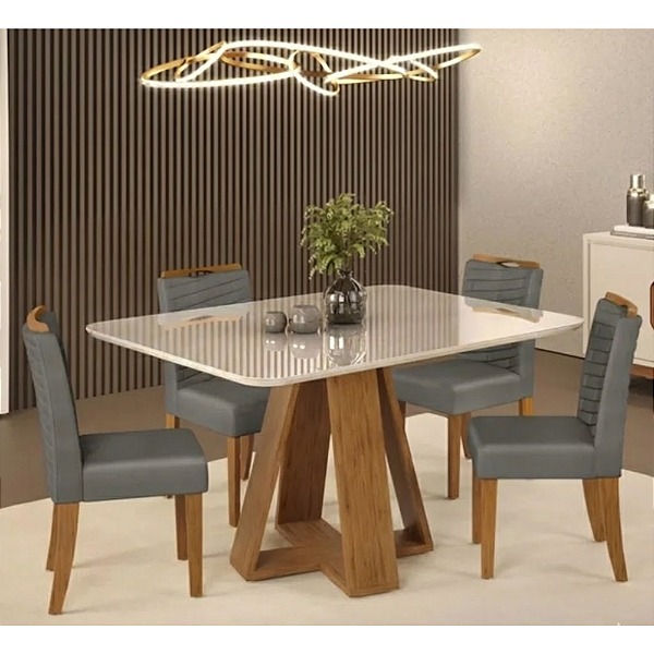 Conjunto de Mesa Celeste 4 Cadeiras Julia Freijo/Lunar