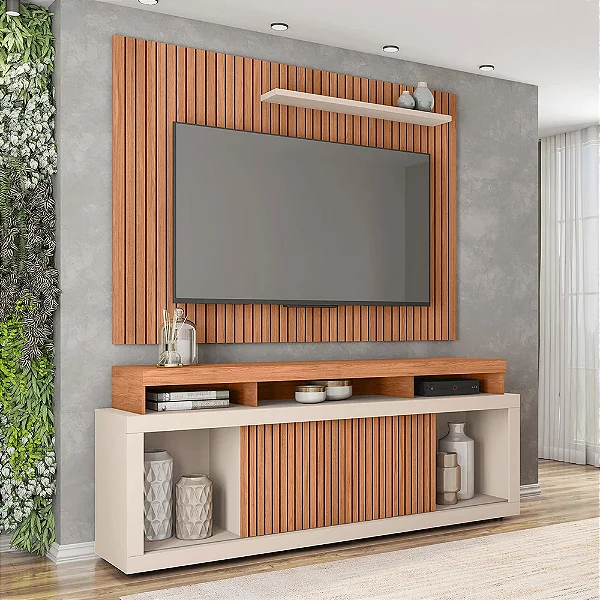 Rack com Painel Aegon Caemmun Off White