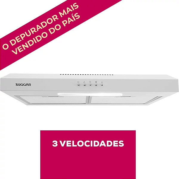 Depurador de Ar Slim 60 cm Branco BIVOLT Suggar DPS160