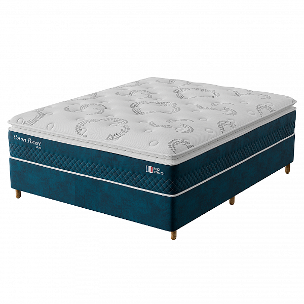 Cama Box Casal Coton Molas Ensacadas Solar 138x73X188