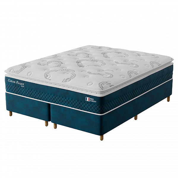 Cama Box Queen Coton Molas Ensacadas Solar 158x73X198